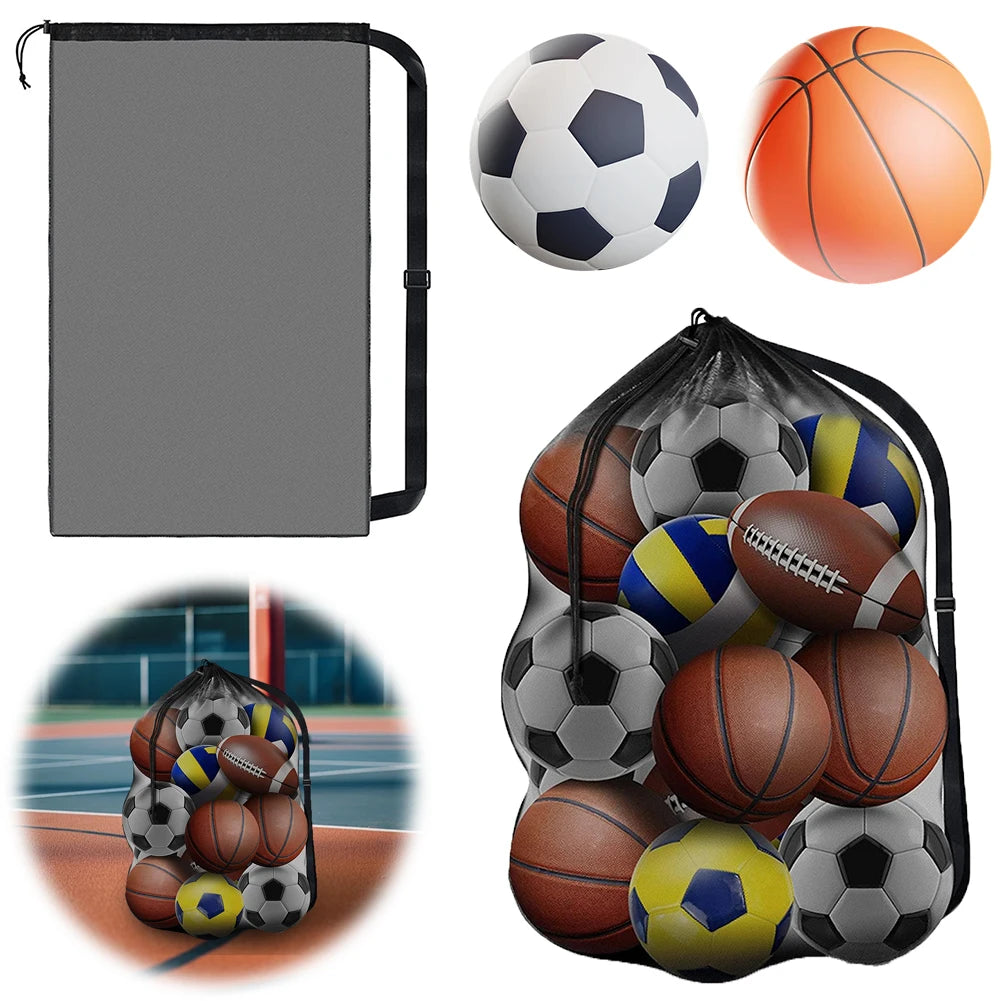 Extra Large Sports Ball Bag with Shoulder Strap Soccer Ball Net Bag Soccer Ball Bag for Basketball Volleyball Football Soccer