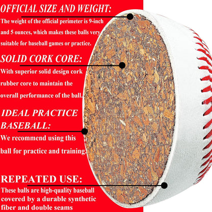 ® Baseball Ball,Official Size Baseballs,Composite High Performance Leather 9" Baseball Great for Youth and Adult Recreational Use Practice
